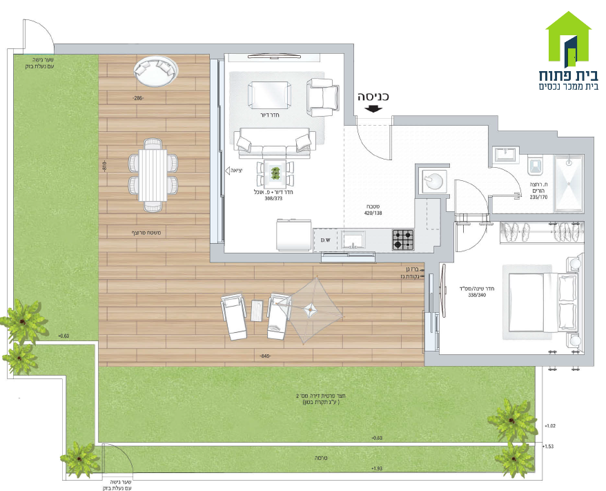 למכירה דירת גן חדשה עם חניה ברחוב סמאטס המבוקש